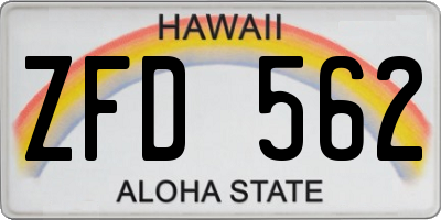HI license plate ZFD562