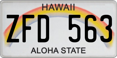 HI license plate ZFD563