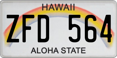 HI license plate ZFD564