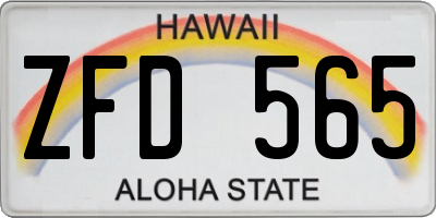 HI license plate ZFD565