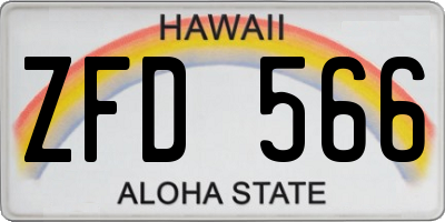 HI license plate ZFD566