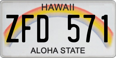 HI license plate ZFD571