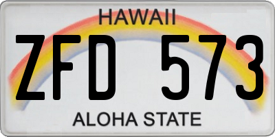 HI license plate ZFD573