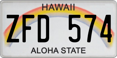 HI license plate ZFD574
