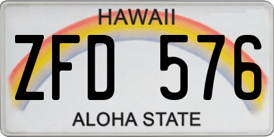 HI license plate ZFD576