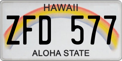HI license plate ZFD577