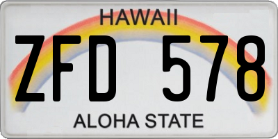 HI license plate ZFD578