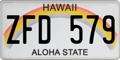 HI license plate ZFD579