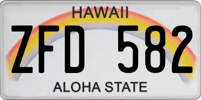 HI license plate ZFD582