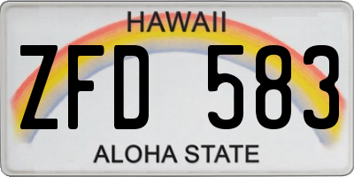 HI license plate ZFD583