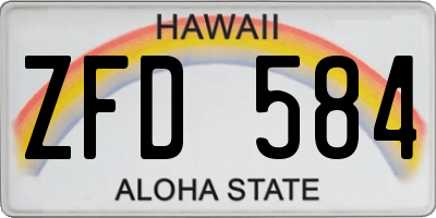 HI license plate ZFD584