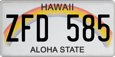 HI license plate ZFD585