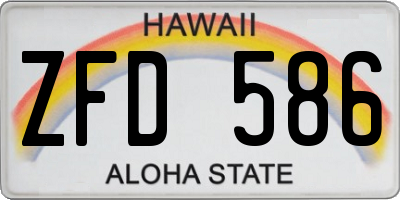 HI license plate ZFD586
