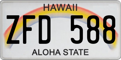 HI license plate ZFD588