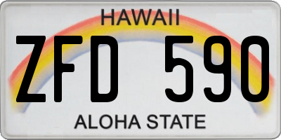 HI license plate ZFD590