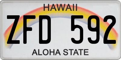HI license plate ZFD592