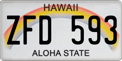 HI license plate ZFD593