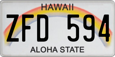 HI license plate ZFD594