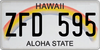 HI license plate ZFD595