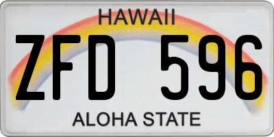 HI license plate ZFD596
