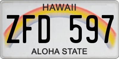 HI license plate ZFD597
