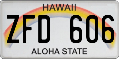 HI license plate ZFD606