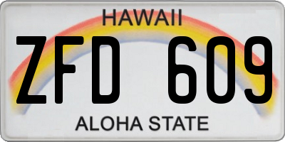 HI license plate ZFD609