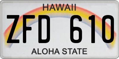 HI license plate ZFD610