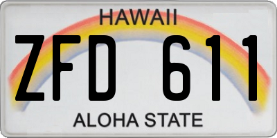 HI license plate ZFD611