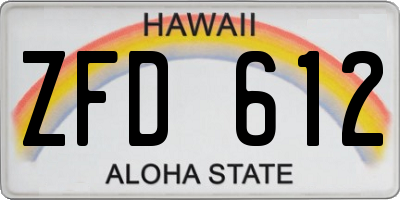 HI license plate ZFD612