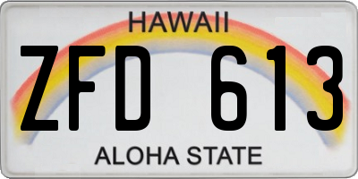 HI license plate ZFD613