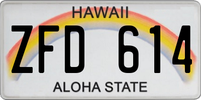 HI license plate ZFD614