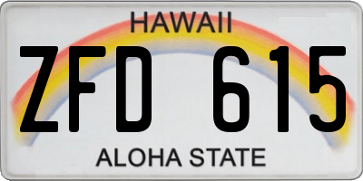HI license plate ZFD615