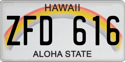 HI license plate ZFD616