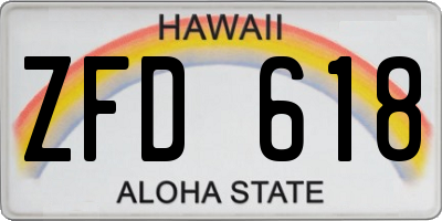 HI license plate ZFD618