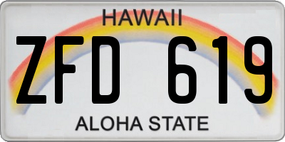 HI license plate ZFD619