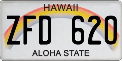 HI license plate ZFD620