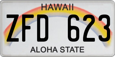 HI license plate ZFD623