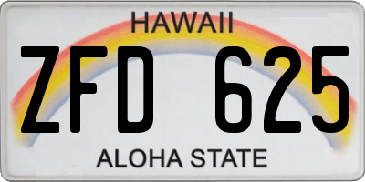 HI license plate ZFD625
