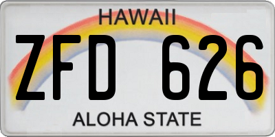 HI license plate ZFD626