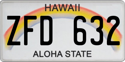 HI license plate ZFD632