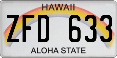HI license plate ZFD633