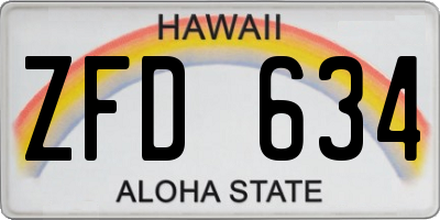 HI license plate ZFD634