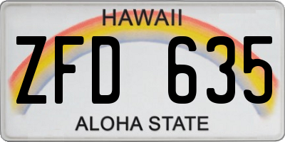 HI license plate ZFD635