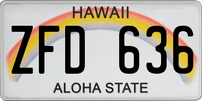 HI license plate ZFD636