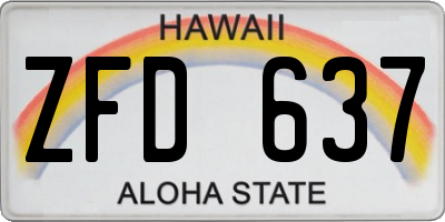 HI license plate ZFD637