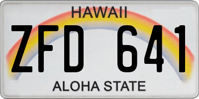 HI license plate ZFD641