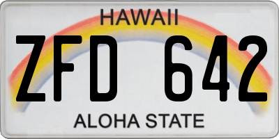 HI license plate ZFD642