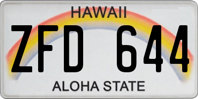 HI license plate ZFD644