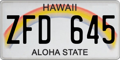 HI license plate ZFD645